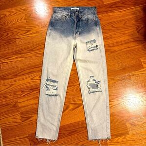 PACSUN Ultra High rise Slim Ombre Distressed Jeans size 23